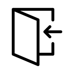 Poster - arrow Login icon - Enter symbol, log in icon button - arrow and door icon entry symbols in thin line, outline and stroke style for apps and website	