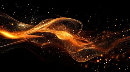 Poster - Image created by luminous particles and lines, creating a visual of energy and movement.
