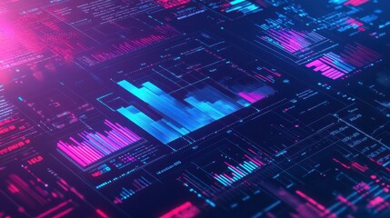 Poster - In this data analysis concept, data analysis is shown using charts, metrics, and KPI to analyze the performance of the business and create insight reports for operations management.