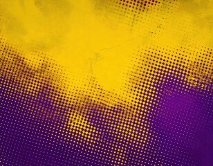 Wall Mural - faded purple halftone overlay gritty sand texture over yellow background