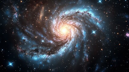 Wall Mural - spiral galaxy vortex with swirling stars and colorful nebulae