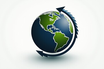 Wall Mural - illustration of earth globe with futuristic arrow design
