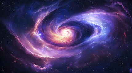 Wall Mural - mesmerizing cosmic spiral of stardust and nebulae. golden ratio pattern emerging from swirling galax