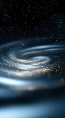 Wall Mural - a spiral of glittery blue water with a dark background