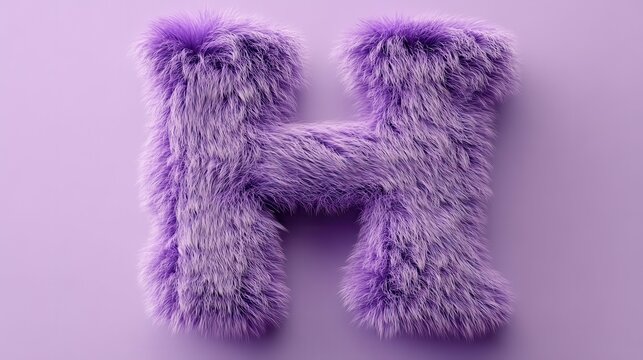 purple fur letter H illustration