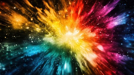 Wall Mural - The background features an explosion of colors to the beat of an abstract pop song