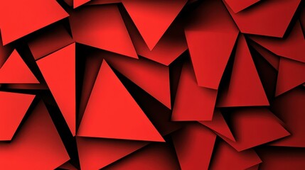 Poster - This abstract geometric background features overlapping red triangles and shadows. This is a modern and dynamic design that is perfect for a variety of different uses.