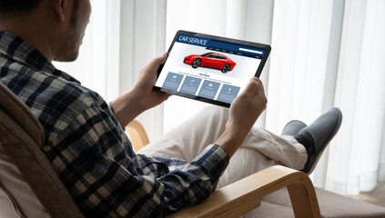 Poster - car service website for online booking repair automobile garage technology snugly