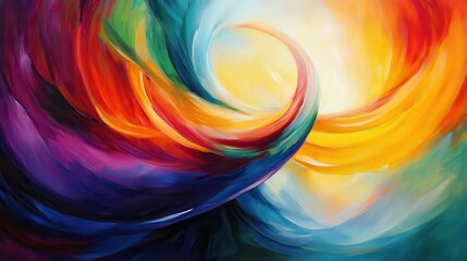 Poster - Vibrant Swirls of Color Drape the Canvas in a Captivating Dance of Light and Shadow Effects