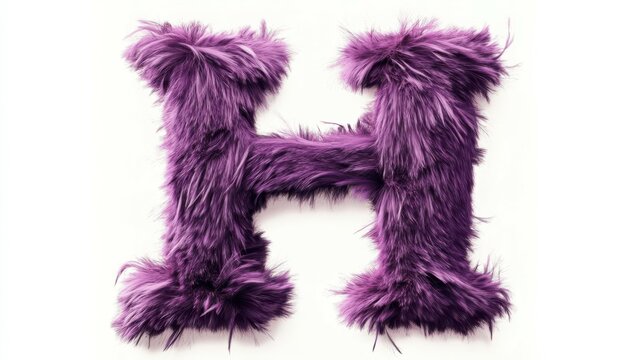 purple fur letter H illustration