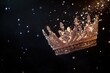 © LimeSky - A sparkling diamond crown hovers in the air poised for the winner of the beauty pageant against a black background