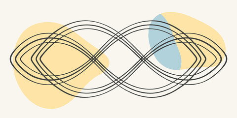 Poster - Vibrant Energy Waves An abstract representation of energy waves emanating in smooth arcs from the solar plexus depicted in shades of gold and yellow intertwining and flowing in a