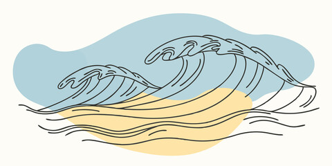 Poster - Wave of Energy Flowing lines reminiscent of energy waves are gently suspended on the waters surface emitting a soft turquoise light. The ripples they create interact with the water