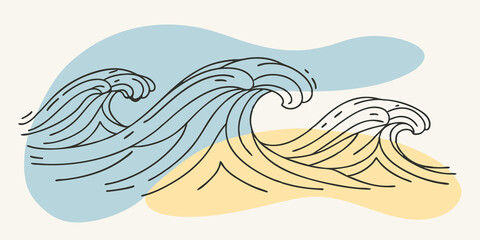Poster - The Cosmic Vibration An undulating wave pattern vibrates across the wall symbolizing harmony and sound inviting tranquility and peace to settle in the space.