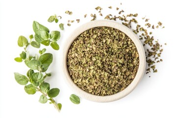 Sticker - Oregano leaves on a white backdrop