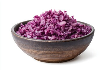 Sticker - White background bowl of flavorful red cabbage sauerkraut