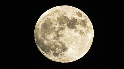 Poster - Bright moon glowing in a calm dark night sky