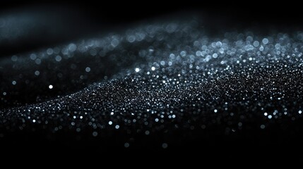 Poster - Sparkling Blue Glitter Surface on Dark Background for Abstract Art