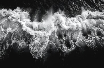 Aufkleber - White Ocean Waves Crashing Against Dark Water
