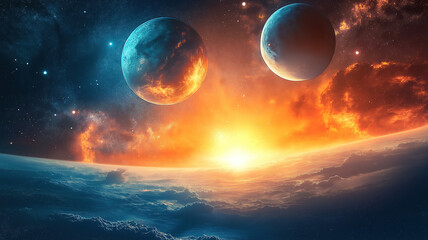 Wall Mural - astronomy concepts integrated with advanced science and technology for futuristic design themes