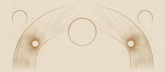 Wall Mural - Abstract Celestial Art: Beige and Gold Cosmic Design