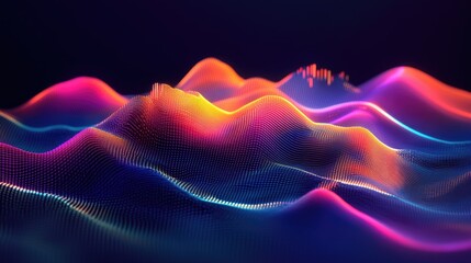 Poster - A sleek, isometric digital chart showing data trends, with vibrant color gradients and 3D elements, capturing the essence of modern data visualization