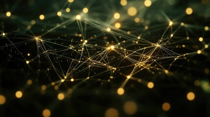 Poster - Abstract digital concept of interconnected data and network connections, with glowing nodes and lines symbolizing the flow of information in a modern technological world