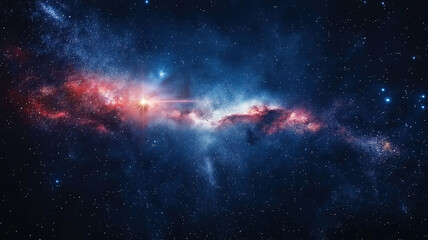 Wall Mural - Deep space with shining stars in the night sky creating a breathtaking constellation star field
