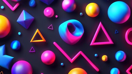 Poster - A colorful and abstract background with geometric shapes.
