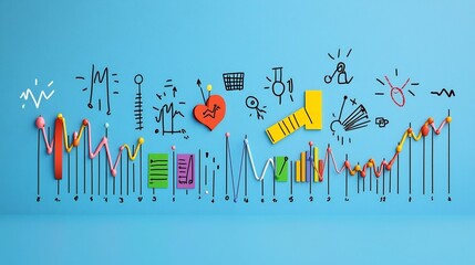 Aufkleber - Captivating Visualized Through Colorful Sound Waves and Engaging Symbols on a Clean White Background   Creative Art Showcasing the Power of Audio Storytelling