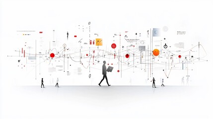 Leinwandbilder - of a voice concept featuring a speaker surrounded by precise sound wave graphics and storytelling visual elements on a white background