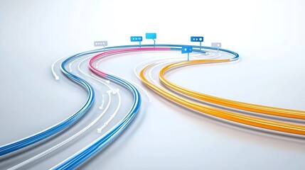 Fototapete - Vibrant abstract depicting fiber optic cables with dynamic light rays symbolizing advanced technology high speed digital connectivity and the future of modern telecommunications