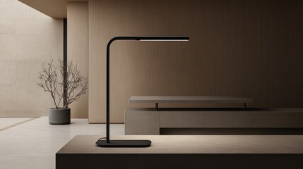 Poster - minimalist desk lamp in modern interior with soft lighting