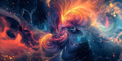 Wall Mural - abstract swirling nebula cosmic art