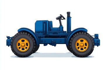 Poster - A flat 2D illustration of an axle and wheel assembly, with vibrant colors and bold outlines on a white background