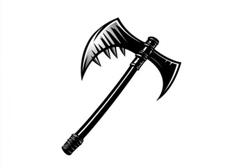 Aufkleber - A simple outline of an axe pick with clean geometric lines and a sharp angle, set against a white background