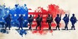 © Milana - Illustration for American Soldiers Marching Towards Flag World War II Commemoration Normandy June 2025