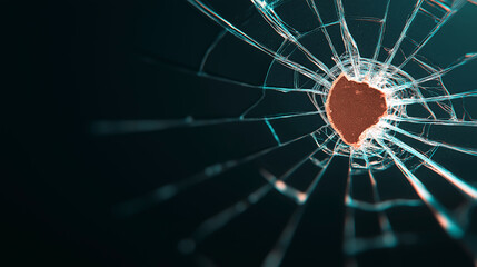 Poster - detailed image of cracked windshield showing intricate patterns