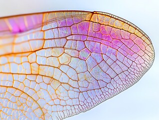 Poster - Close-up of a dragonfly wing, showcasing intricate vein patterns and vibrant colors.