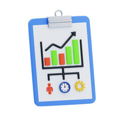 Aufkleber - 3D Performance Metrics on Clipboard