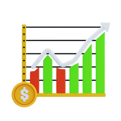 Poster - 3D Price Trends with Currency Symbol