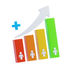 Aufkleber - 3D Demographic Growth with Population Bars