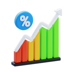 Aufkleber - 3D Growth Rate with Percentage Indicator