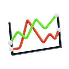 Aufkleber - 3D Line Chart Analysis