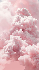 Poster - an abstract cluster of pink clouds creating a feeling of lightness and airiness.  