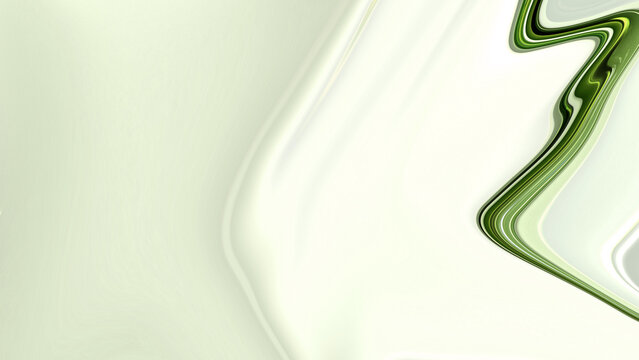 3d rendering of green glass of fluid design over white background