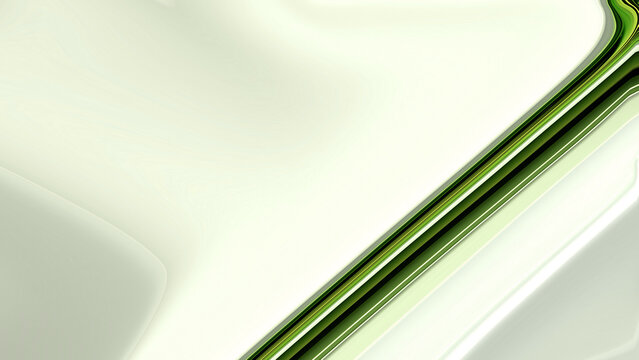 3d rendering of green glass of fluid design over white background
