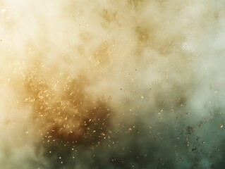 Poster - Here's a description for your stock photo

 Abstract swirling dust and smoke, gold and green tones.