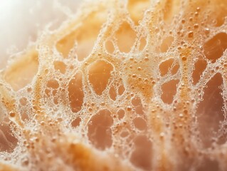 Poster - Close-up of foamy, bubbly texture with orange hue and intricate pattern.