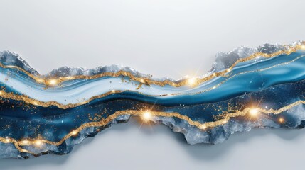 Poster - Exploring luxury marble swirls with gold veins in abstract art home decor digital art modern environment aesthetic viewpoint luxury concept